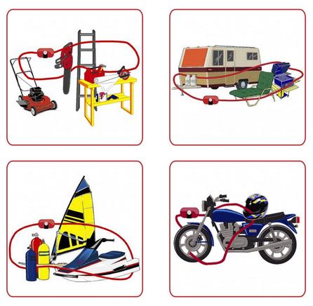 Câble antivol à alarme 2,4 ou 4,6m - Lock Alarm