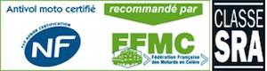 Homologation SRA et NF FFMC antivol moto
